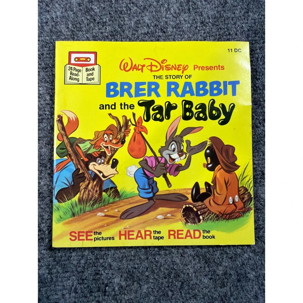 Vintage 1977 Disney Brer Rabbit Tar Baby Book & Plush Set Brer Fox Bear Rare